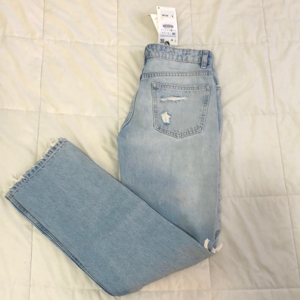 Zara straight leg light wash jeans